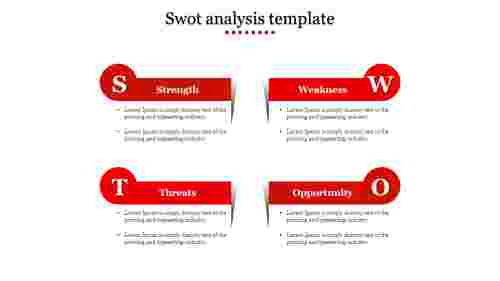 swot analysis template-Red